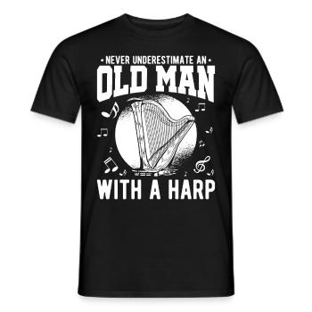 Harfenspieler Harfenist - Männer T-Shirt - Schwarz - Vorne - AI Model Male 178 light (178cm)