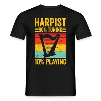 Harfenspieler Harfenist Retro - Männer T-Shirt - Schwarz - Vorne - AI Model Male 178 light (178cm)