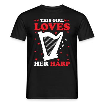 Harfenspieler Harfenist - Männer T-Shirt - Schwarz - Vorne - AI Model Male 178 light (178cm)