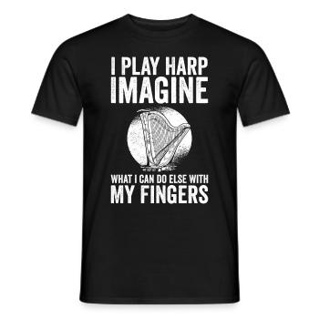 Harfenspieler Harfenist - Männer T-Shirt - Schwarz - Vorne - AI Model Male 178 light (178cm)