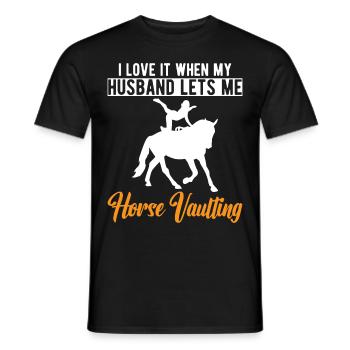 Lustige Reiterin Pferd Voltigieren Ehefrau - Männer T-Shirt - Schwarz - Vorne - AI Model Male 178 light (178cm)
