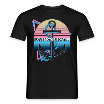 Bootfahren Retro - Männer T-Shirt - Schwarz - Vorne - AI Model Male 178 light (178cm)