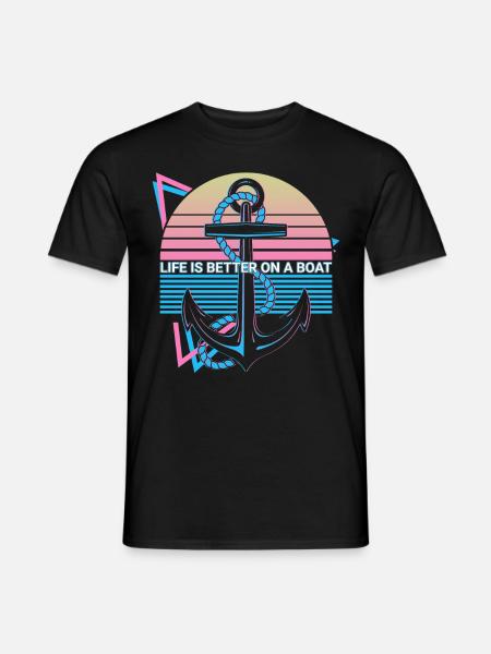 Fun boat ride retro - Men's T-Shirt - black