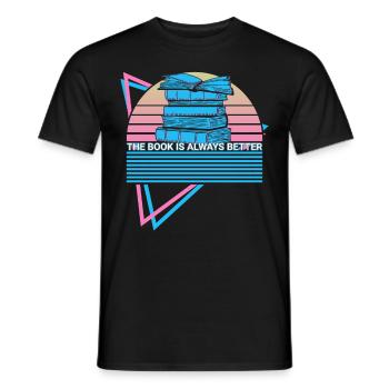 Funny book reader - Men's T-Shirt - black - Front - AI Model Male 178 light (178cm)
