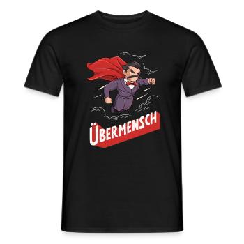 Nietzsche Übermensch Philosophy - Men's T-Shirt - black - Front - AI Model Male 178 light (178cm)