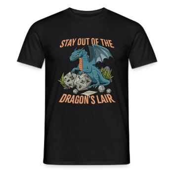 RPG Dragon D20 Cube Design for an RPG GAMER - Men's T-Shirt - black - Front - AI Model Male 178 light (178cm)