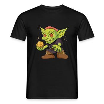Goblin Orc D20 Cube Design for an RPG GAMER - Men's T-Shirt - black - Front - AI Model Male 178 light (178cm)