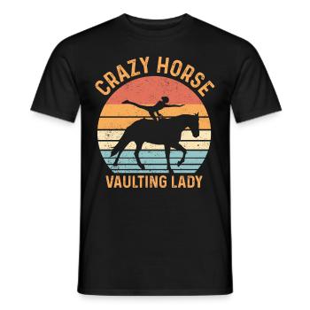 Voltige amusante sur le cheval - T-shirt homme - noir - Devant - AI Model Male 178 light (178cm)