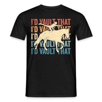 Lustiges Reitpferd Voltigieren Retro - Männer T-Shirt - Schwarz - Vorne - AI Model Male 178 light (178cm)