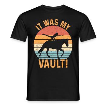 Lustiges Reitpferd Voltigieren Retro - Männer T-Shirt - Schwarz - Vorne - AI Model Male 178 light (178cm)