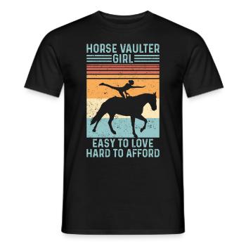Horse Vaulter Girl Horse Vaulting Retro - T-shirt homme - noir - Devant - AI Model Male 178 light (178cm)