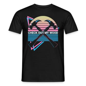 Funny Carpenter Retro Carpentry - Men's T-Shirt - black - Front - AI Model Male 178 light (178cm)