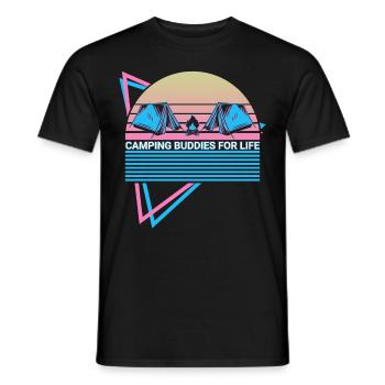 Camping camping amusant Camp Retro - T-shirt homme - noir - Devant - AI Model Male 178 light (178cm)