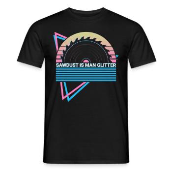 Funny Carpenter Retro Carpentry - Men's T-Shirt - black - Front - AI Model Male 178 light (178cm)