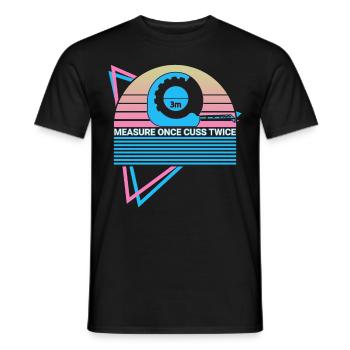 Funny Carpenter Retro Carpentry - Men's T-Shirt - black - Front - AI Model Male 178 light (178cm)