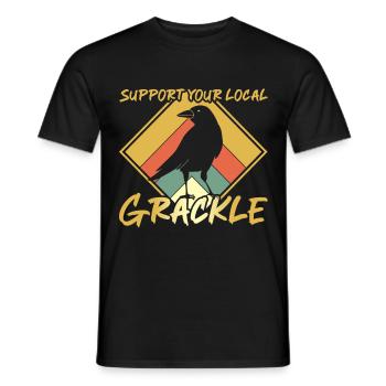 Grackle Vogel - Men's T-Shirt - black - Front - AI Model Male 178 light (178cm)