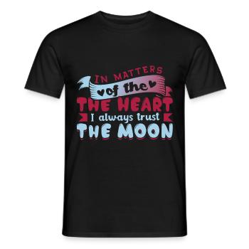 Romantische Mond-Soulmate-Designs für einen - Männer T-Shirt - Schwarz - Vorne - AI Model Male 178 light (178cm)