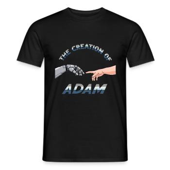 La création d’Adam robot design pour un - T-shirt homme - noir - Devant - AI Model Male 178 light (178cm)