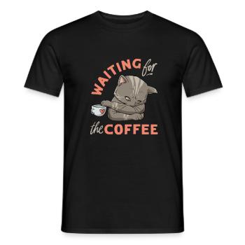 Conception de chat de café pour un accro au café - T-shirt homme - noir - Devant - AI Model Male 178 light (178cm)