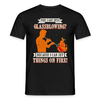 Handblown glass design for a glassblower - Men's T-Shirt - black - Front - AI Model Male 178 light (178cm)