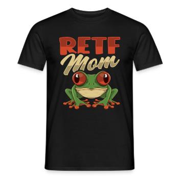 Grenouille aux yeux rouges RETF MOM pour une mère grenouille - T-shirt homme - noir - Devant - AI Model Male 178 light (178cm)