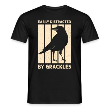 Blackbird Grackle Bird Design pour les ornithologues amateurs - T-shirt homme - noir - Devant - AI Model Male 178 light (178cm)