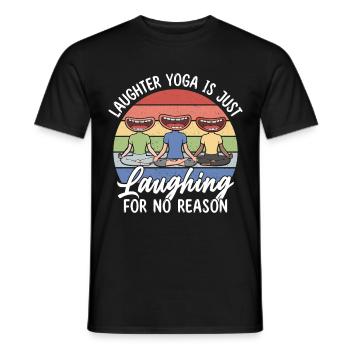 Lachmeditation Design für ein Lachyoga-Training - Männer T-Shirt - Schwarz - Vorne - AI Model Male 178 light (178cm)