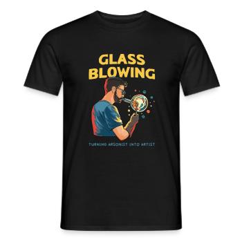 Handblown glass design for a glassblower - Men's T-Shirt - black - Front - AI Model Male 178 light (178cm)