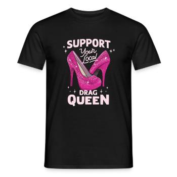 Soutenez votre drag queen Pride locale - T-shirt homme - noir - Devant - AI Model Male 178 light (178cm)