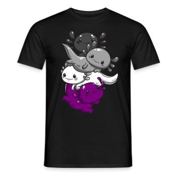Subtil Asexual Kawaii Axolotl Pride Flag - T-shirt homme - noir - Devant - AI Model Male 178 light (178cm)
