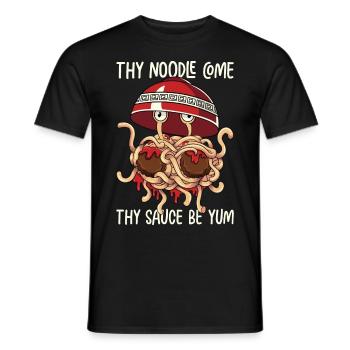 Flying Spaghetti Monster FSM - Men's T-Shirt - black - Front - AI Model Male 178 light (178cm)