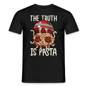 Flying Spaghetti Monster FSM Pastafarian - Men's T-Shirt - black - Front - AI Model Male 178 light (178cm)