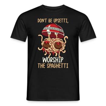 Fliegendes Spaghettimonster FSM - Männer T-Shirt - Schwarz - Vorne - AI Model Male 178 light (178cm)