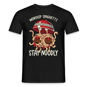 Flying Spaghetti Monster FSM - Men's T-Shirt - black - Front - AI Model Male 178 light (178cm)