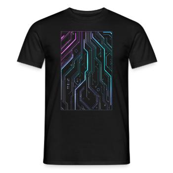 Cyber Vaporwave Esthétique Futuriste - T-shirt homme - noir - Devant - AI Model Male 178 light (178cm)