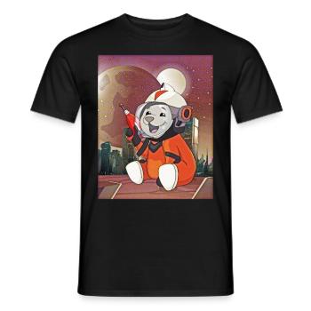 Atom Punk Esthétique Vaporwave Futuriste Ours - T-shirt homme - noir - Devant - AI Model Male 178 light (178cm)