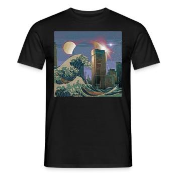 Atom Punk Esthétique Vaporwave Futuriste - T-shirt homme - noir - Devant - AI Model Male 178 light (178cm)