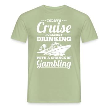 Croisière amusante - T-shirt homme - vert sauge - Devant - AI Model Male 178 light (178cm)