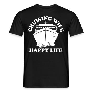 Drôle de femme de croisière Bateau de croisière - T-shirt homme - noir - Devant - AI Model Male 178 light (178cm)
