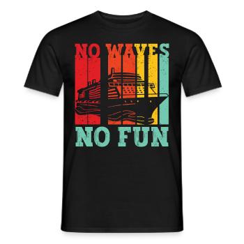 Drôle de bateau de croisière rétro - T-shirt homme - noir - Devant - AI Model Male 178 light (178cm)