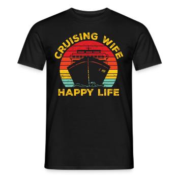 Drôle de femme de croisière Rétro - T-shirt homme - noir - Devant - AI Model Male 178 light (178cm)