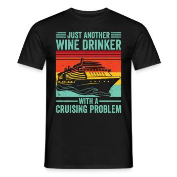 Lustige Kreuzfahrt Retro - Männer T-Shirt - Schwarz - Vorne - AI Model Male 178 light (178cm)