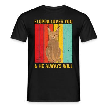 Big Floppa Caracal Retro - Men's T-Shirt - black - Front - AI Model Male 178 light (178cm)