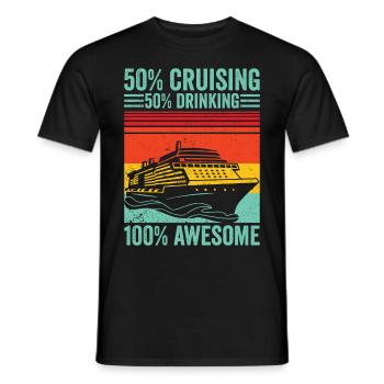 Lustige Kreuzfahrt Retro - Männer T-Shirt - Schwarz - Vorne - AI Model Male 178 light (178cm)