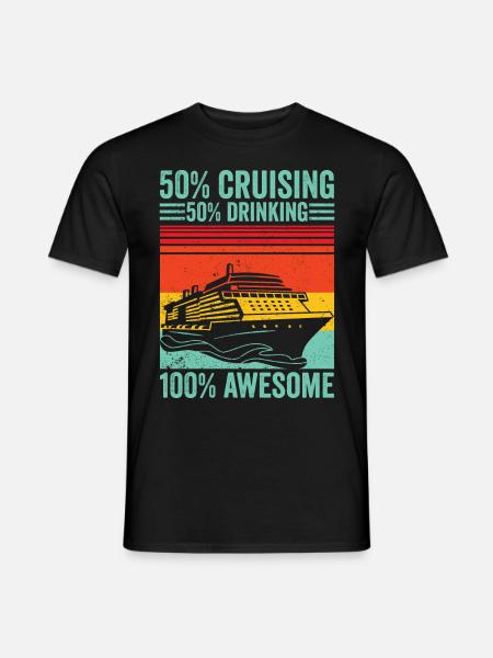 Funny Cruise Retro - Men's T-Shirt - black