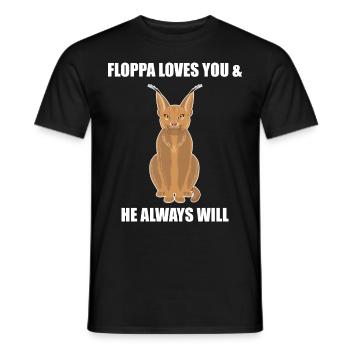 Big Floppa Caracal Cat Meme - Men's T-Shirt - black - Front - AI Model Male 178 light (178cm)
