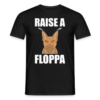 Big Floppa Caracal Cat Meme - Men's T-Shirt - black - Front - AI Model Male 178 light (178cm)