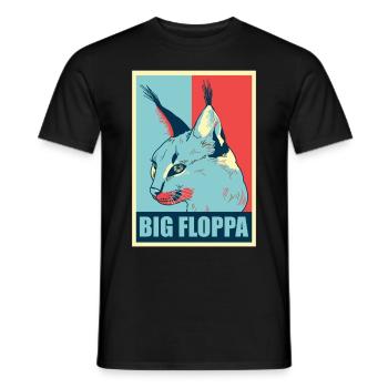 Big Floppa Karakal Katze Meme Retro - Männer T-Shirt - Schwarz - Vorne - AI Model Male 178 light (178cm)