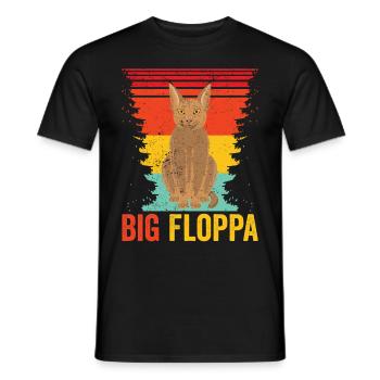 Big Floppa Karakal Katze Meme Retro - Männer T-Shirt - Schwarz - Vorne - AI Model Male 178 light (178cm)