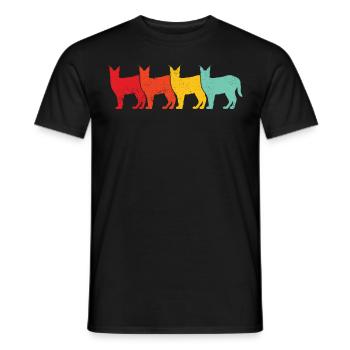 Big Floppa Caracal Cat Meme Retro - Men's T-Shirt - black - Front - AI Model Male 178 light (178cm)